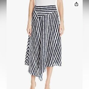 Armani Exchange Asymmetrical Stripe Maxi Skirt — Indigo & White — Size 0 — NWOT